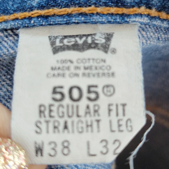 Men's 38x32 505 Regular Fit, Straight Leg Jeans - Picture 3 of 3